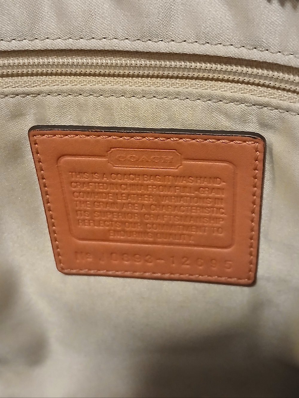 Authentic COACH Madison Sabrina Leather Satchel Handbag Tan J0893-12095 - Picture 3 of 7